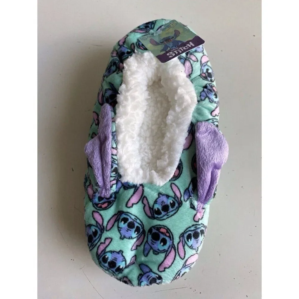 Disney Stitch Slipper Cozy Socks Disney Fuzzy Babba Faux Fur Women’s Sz 8-10 NEW